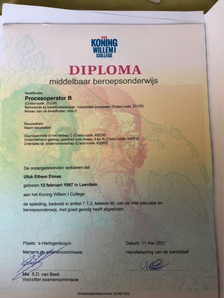 Vapro diploma kopen met registratie Nederland België